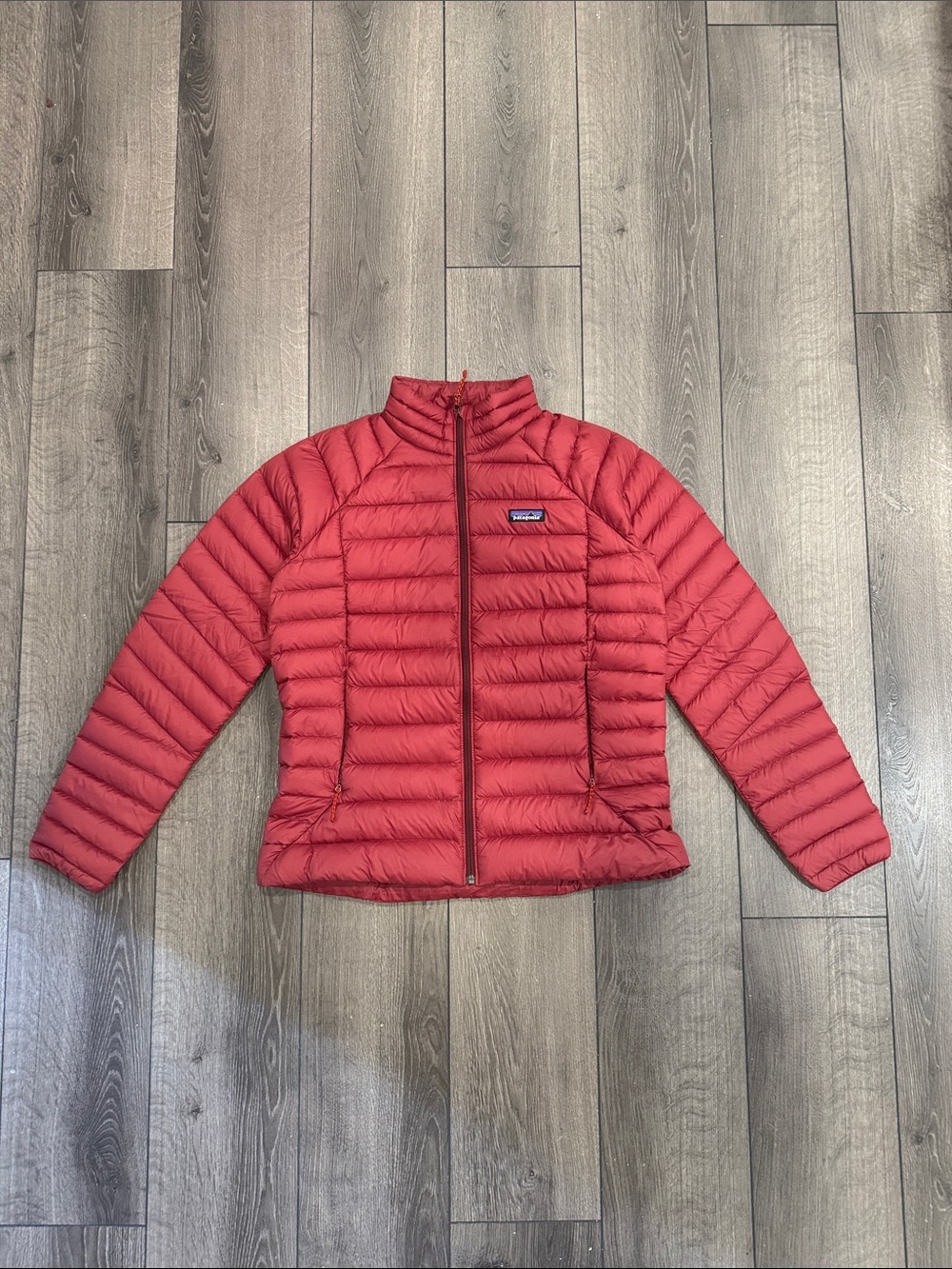 Women’s Red Patagonia Netplus Shells Hoodless Puffy Coat Sz L
